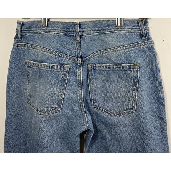 Free People We The Free Womens 25 Jeans Distressed Raw Hem Button Fly Blue Boho - Picture 10 of 11